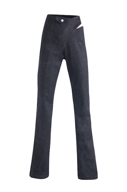 JENDUE Davidson Wide Leg Denim Jean - Unique Cut-Out Style by Jendue