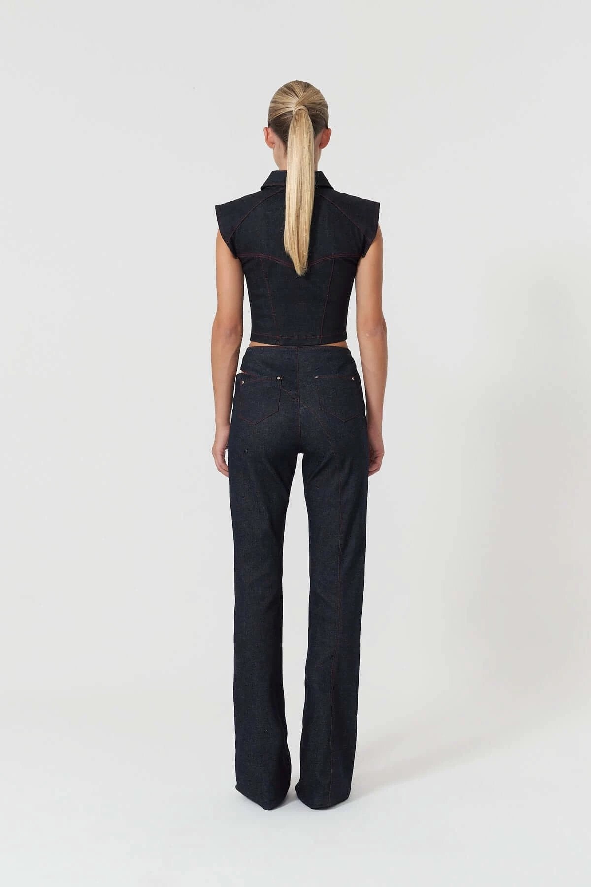 JENDUE Davidson Wide Leg Denim Jean - Unique Cut-Out Style by Jendue