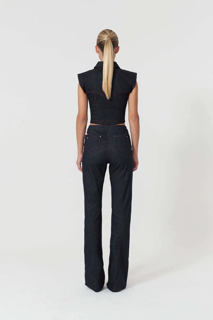 JENDUE Davidson Wide Leg Denim Jean - Unique Cut-Out Style by Jendue