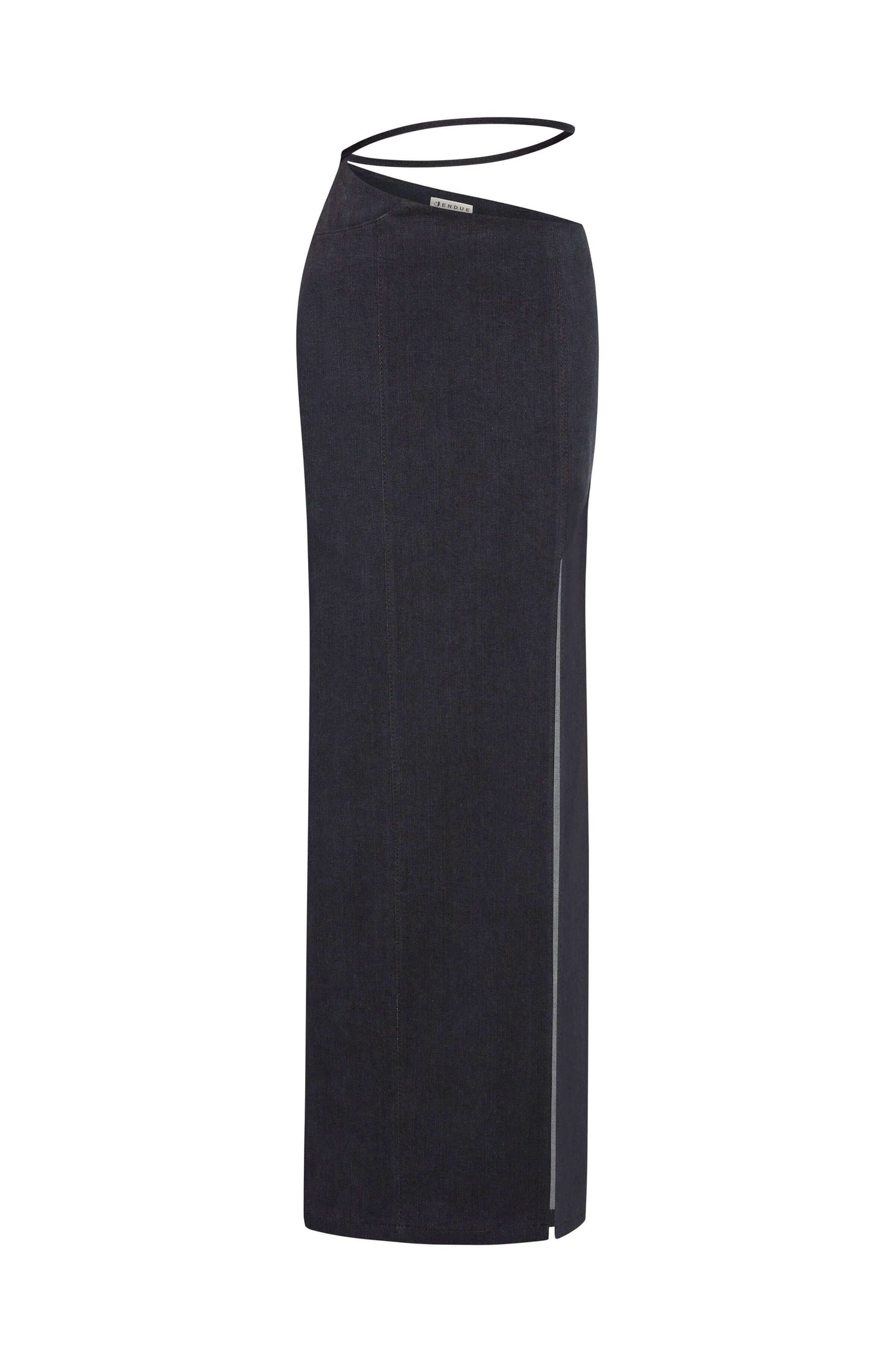 JENDUE Dreams Denim Skirt - High-Slit Maxi Skirt by Jendue