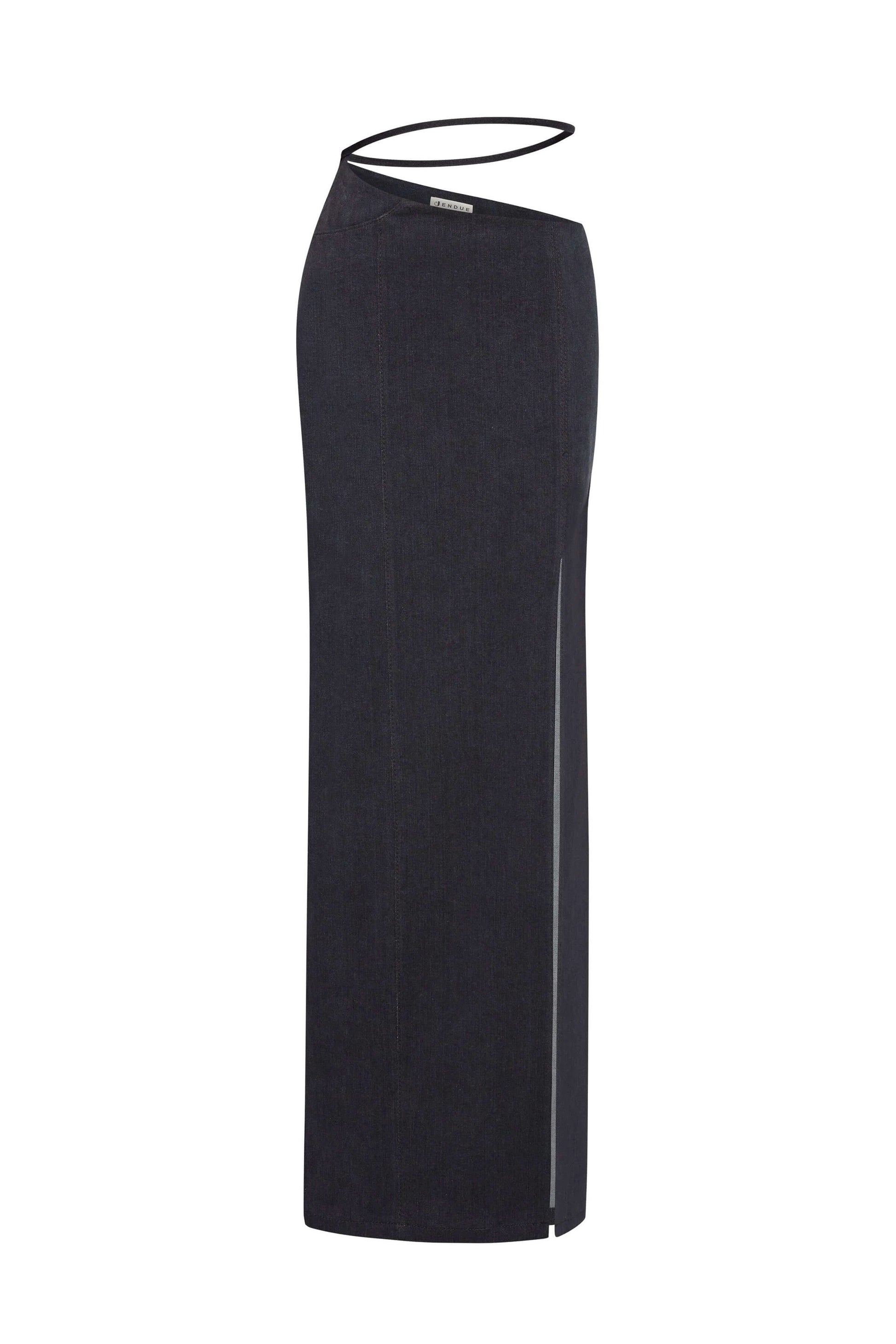 JENDUE Dreams Denim Skirt - High-Slit Maxi Skirt by Jendue