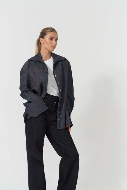 JENDUE Harvey Comfort Denim Shirt -Stylish Unisex Jean Shirt by Jendue
