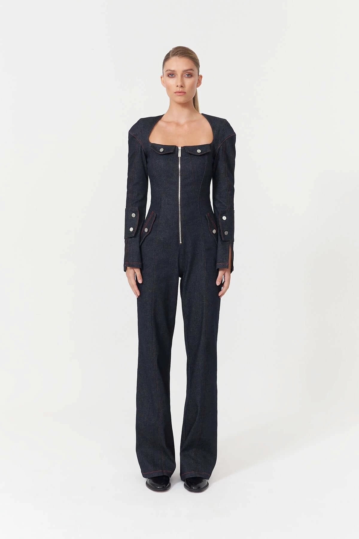 JENDUE Harvey Denim Jumpsuit - Dark Wash Women's Jumpsuit by Jendue