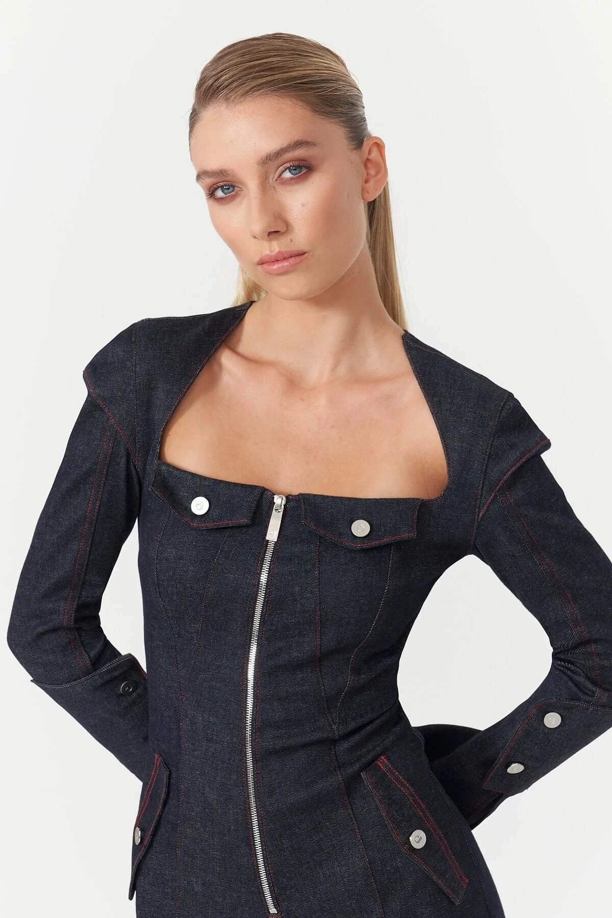 JENDUE Harvey Denim Jumpsuit - Dark Wash Women's Jumpsuit by Jendue