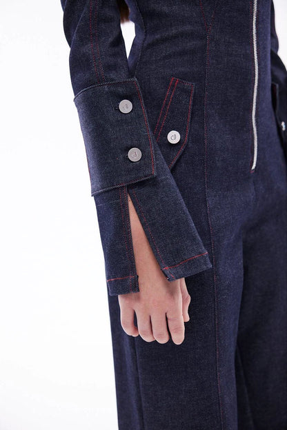 JENDUE Harvey Denim Jumpsuit - Dark Wash Women's Jumpsuit by Jendue