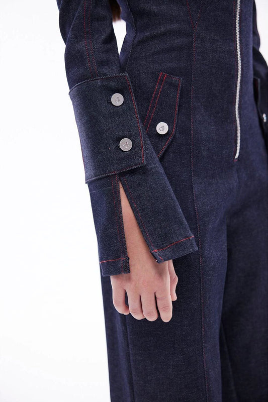 JENDUE Harvey Denim Jumpsuit - Dark Wash Women's Jumpsuit by Jendue