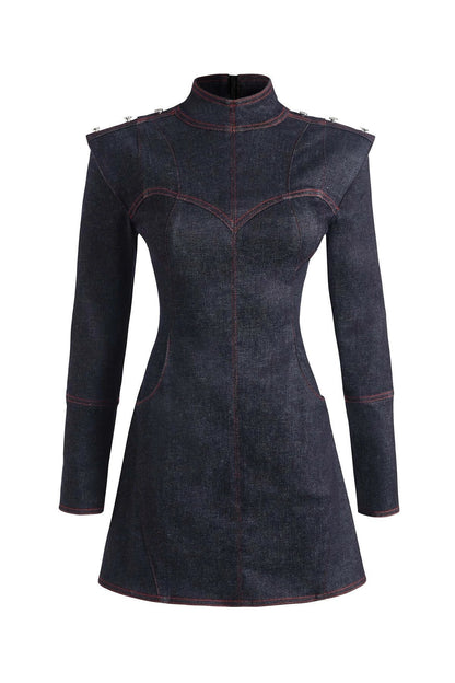 JENDUE Harvey Denim Mini Dress - Structured Design by Jendue