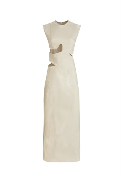 JENDUE Harvey Maxi Denim Dress - Unique Cut-Out Design by Jendue