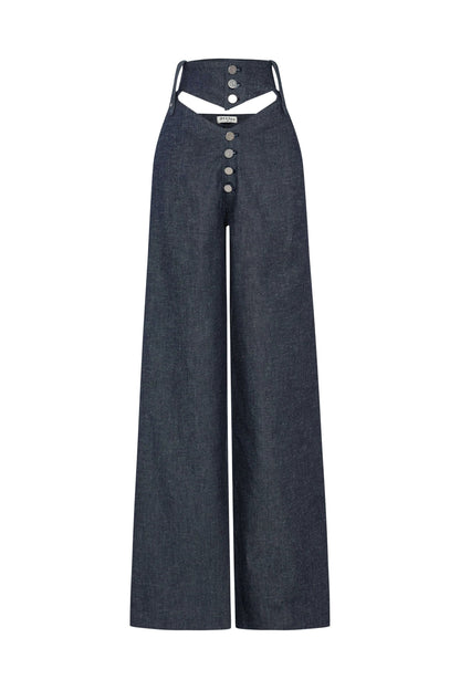 JENDUE High Frequencies Denim Jean - High Waisted Dark Wash by Jendue