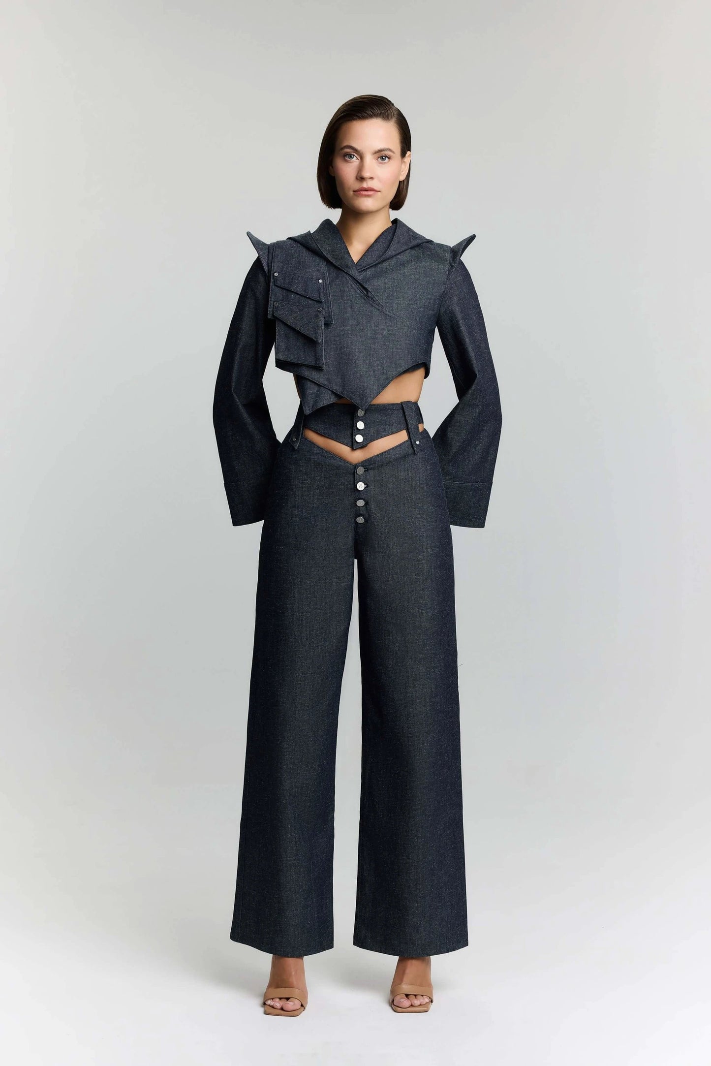 JENDUE High Frequencies Denim Jean - High Waisted Dark Wash by Jendue