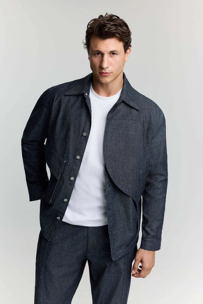 JENDUE Layered Denim Jacket - Unique Style & Comfort by Jendue