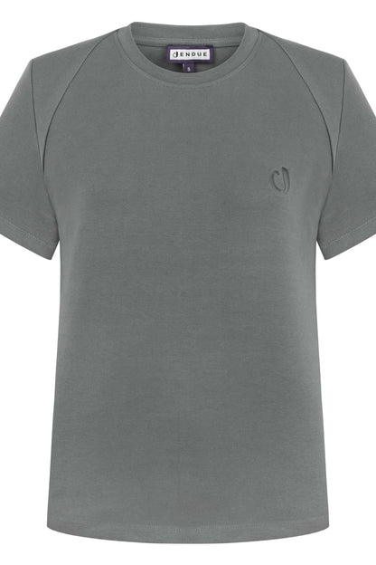JENDUE Lena Denim T-shirt - White, Black, Grey, Purple by Jendue
