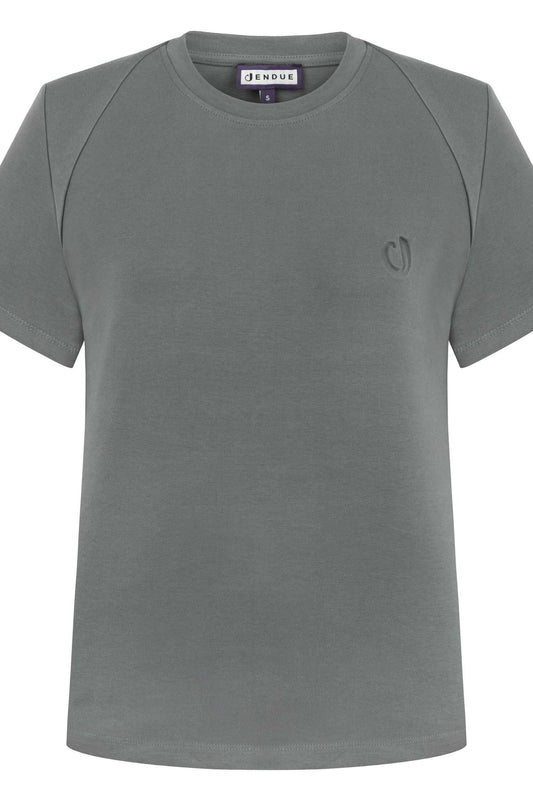 JENDUE Lena Denim T-shirt - White, Black, Grey, Purple by Jendue