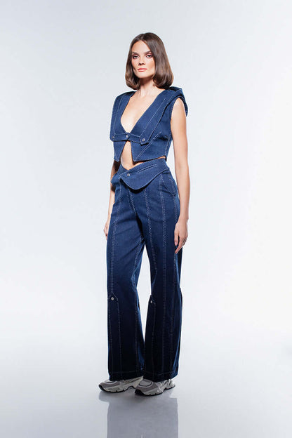 Sylvie Muse Denim Pants – Midnight Blue