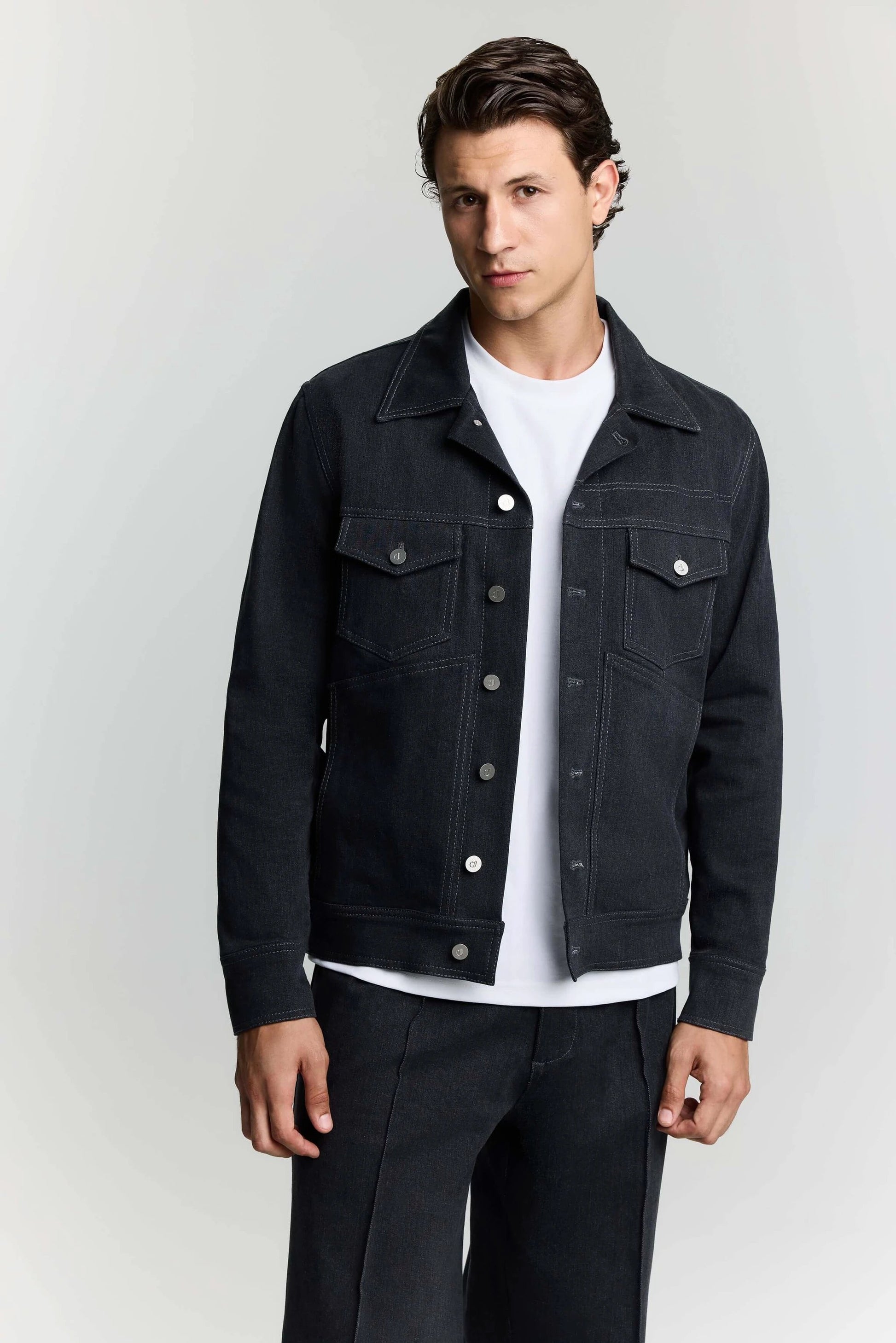 JENDUE Livorno Denim Jacket - Men's Dark Wash Jean Jacket by Jendue