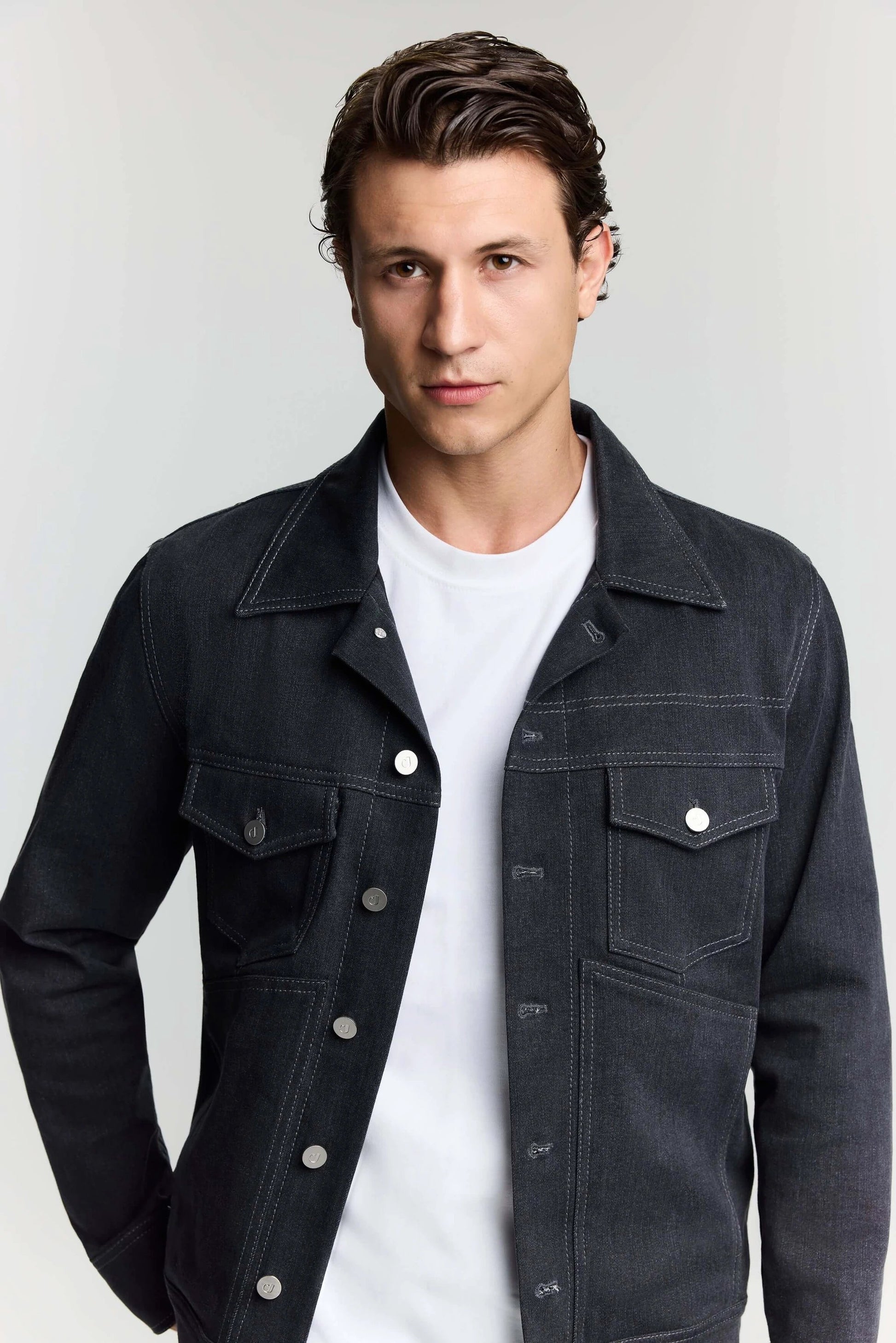 JENDUE Livorno Denim Jacket - Men's Dark Wash Jean Jacket by Jendue