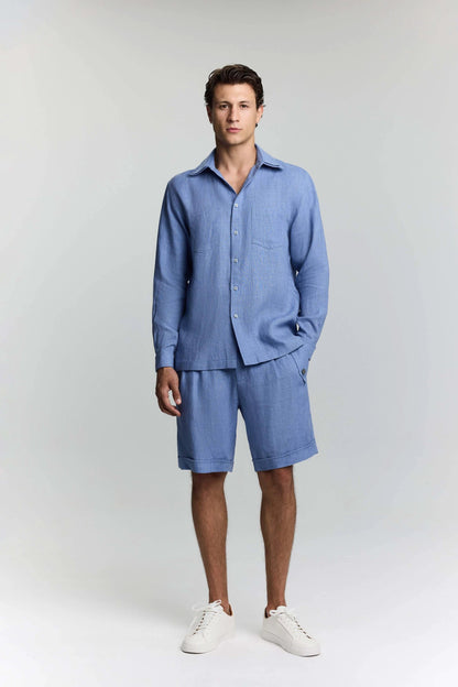 JENDUE Lucia Denim Linen Shirt - Relaxed Fit, and Breathable by Jendue US