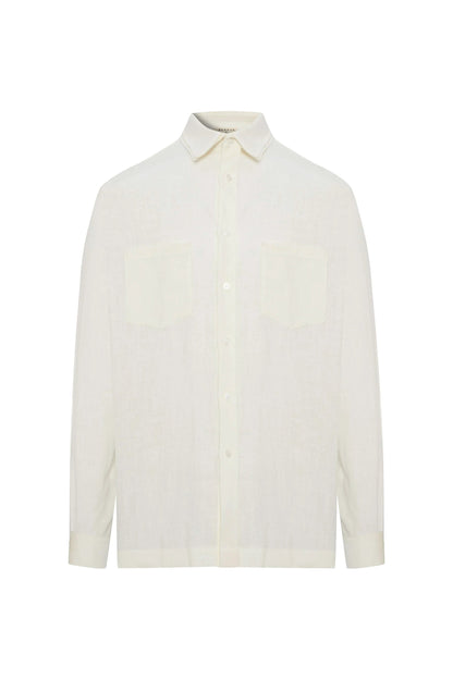 JENDUE Lucia Denim Linen Shirt - Relaxed Fit, and Breathable by Jendue US