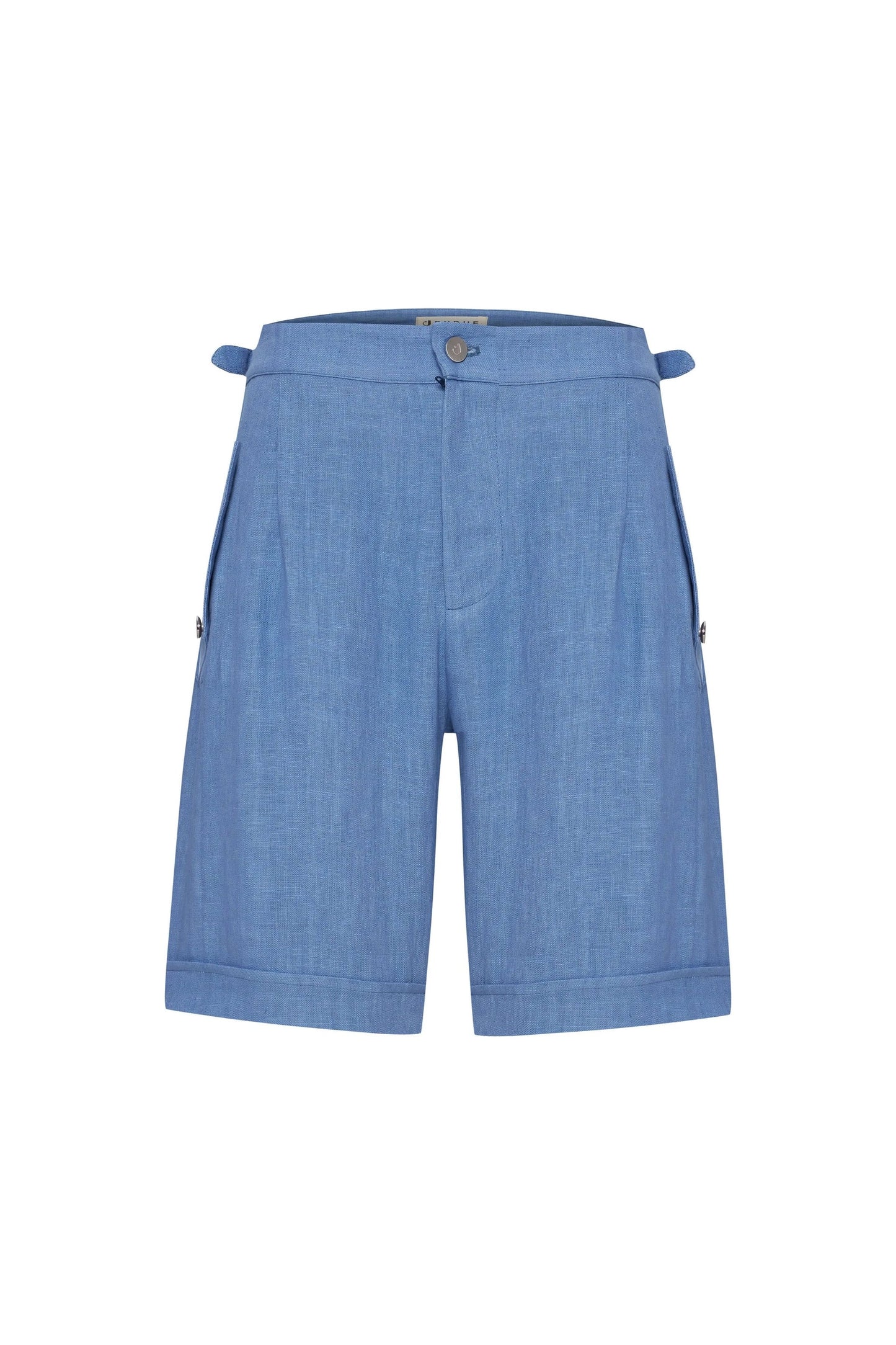 JENDUE Lucia Denim Linen Shorts - High-Waisted Summer Shorts by Jendue US