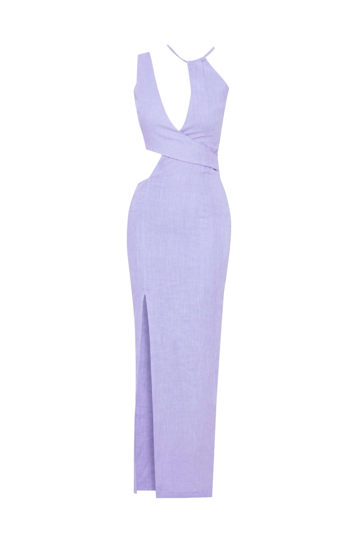 JENDUE Luna Denim Linen Dress - Chic Cut-Out Maxi by Jendue US