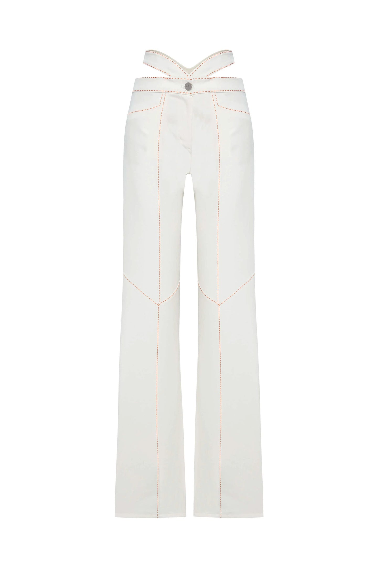 JENDUE Malaga Denim Jean - White Cut-Out Jeans for Women by Jendue US