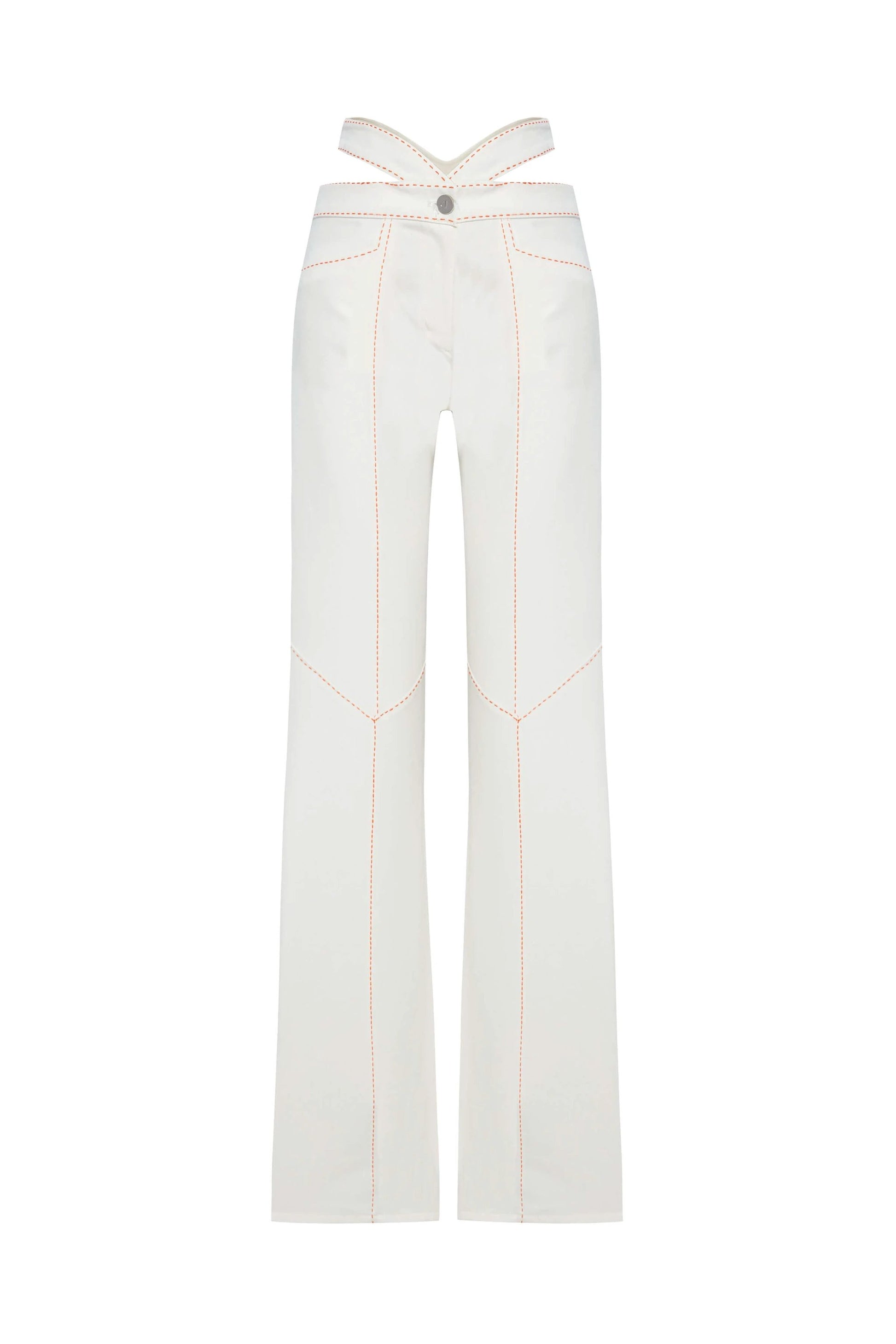 JENDUE Malaga Denim Jean - White Cut-Out Jeans for Women by Jendue US