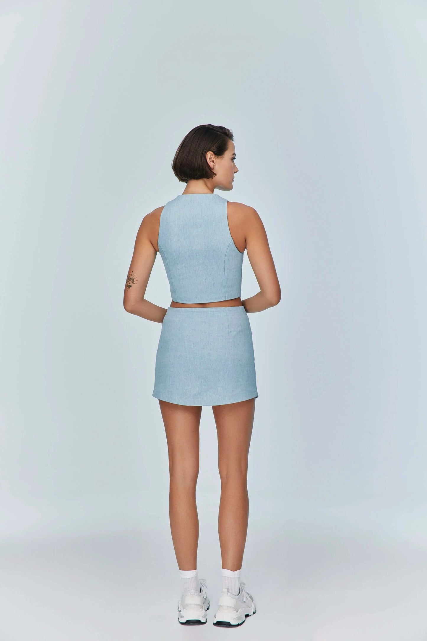 JENDUE Marvel Denim Mini Skirt - Light Wash by Jendue