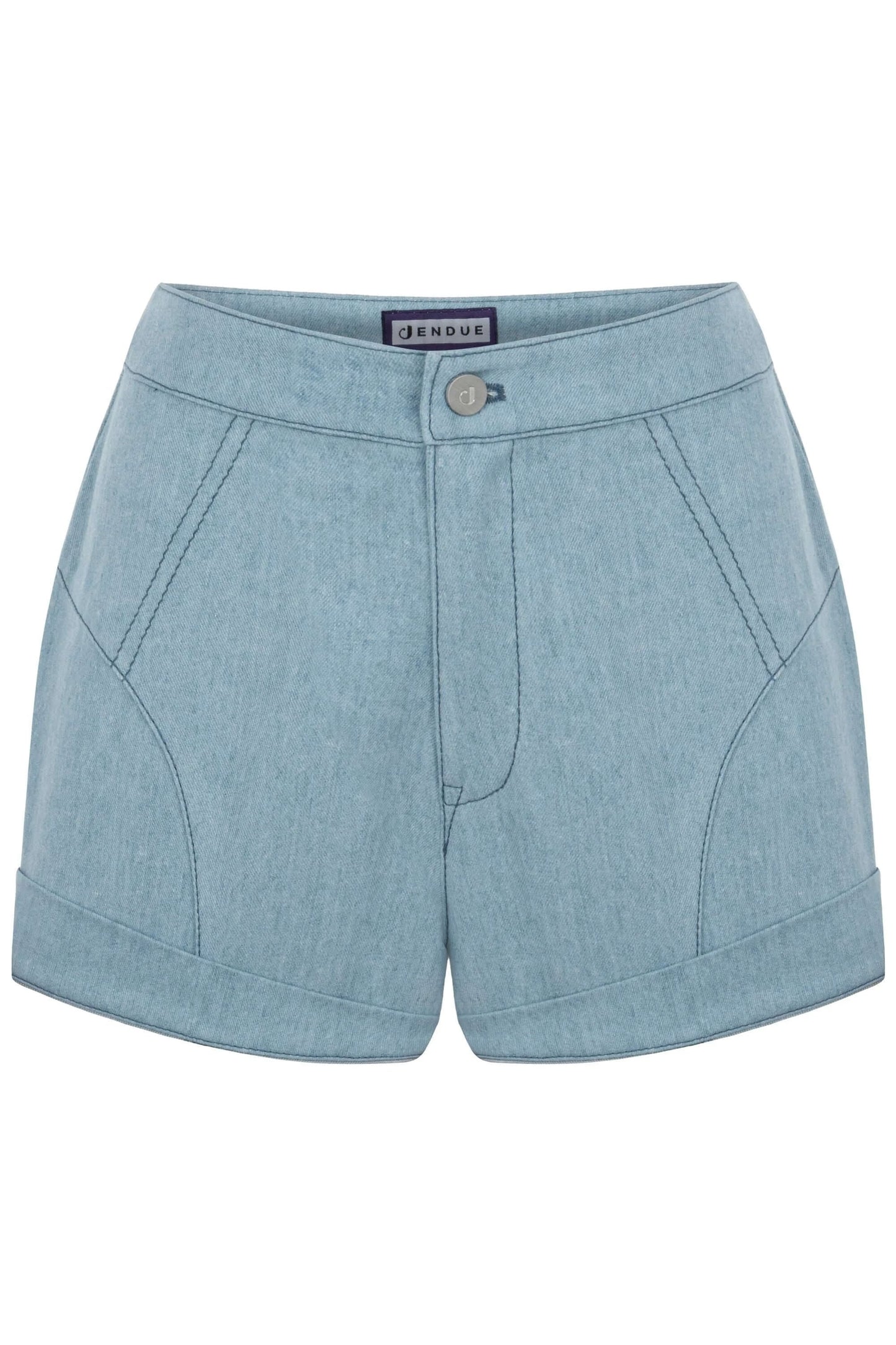 JENDUE Marvel Denim Shorts - Light Wash High-Waist by Jendue