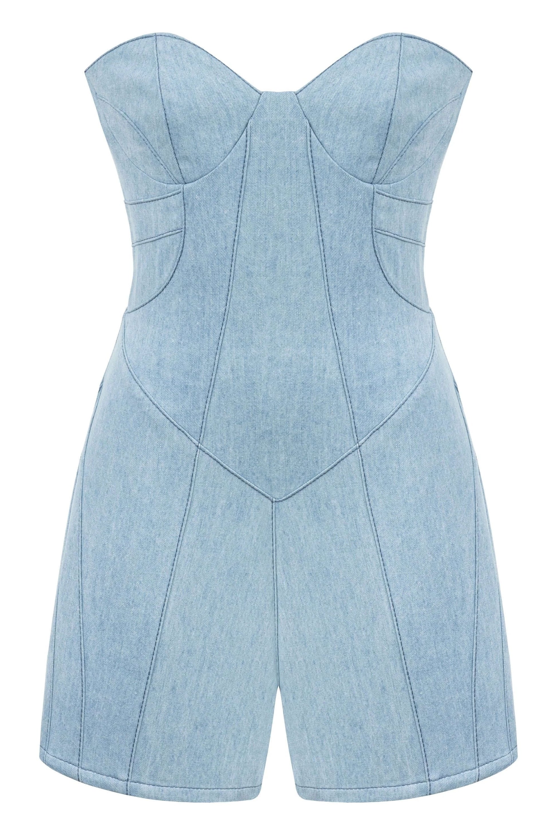 JENDUE Marvel Mini Denim Jumpsuit - Strapless & Chic by Jendue
