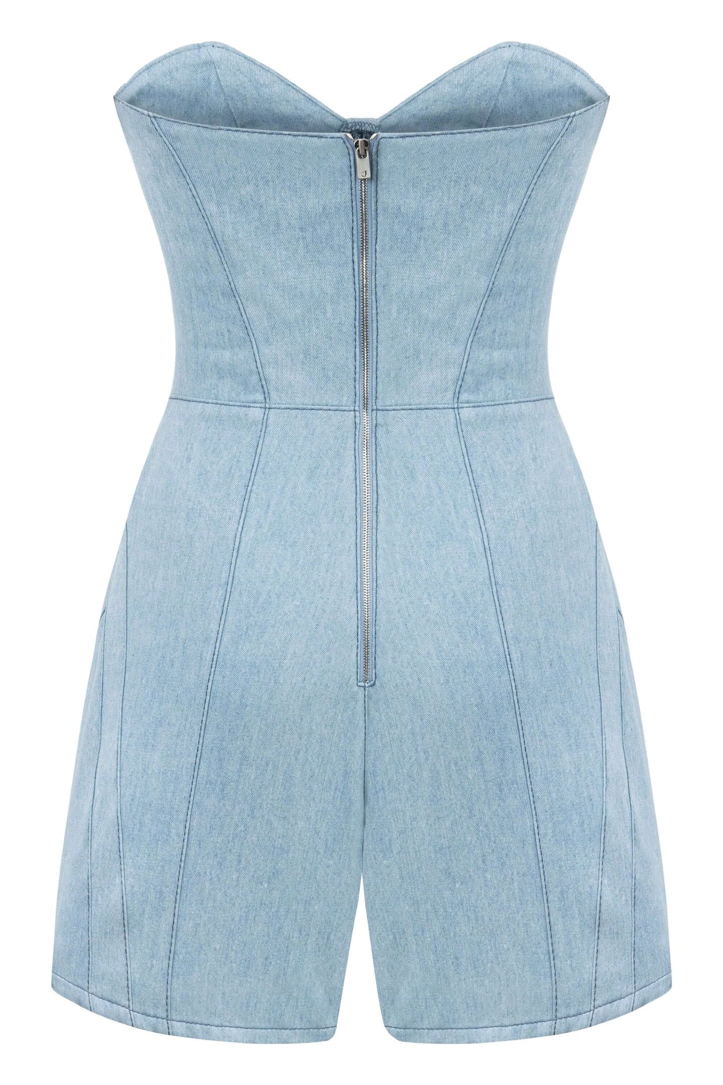 JENDUE Marvel Mini Denim Jumpsuit - Strapless & Chic by Jendue