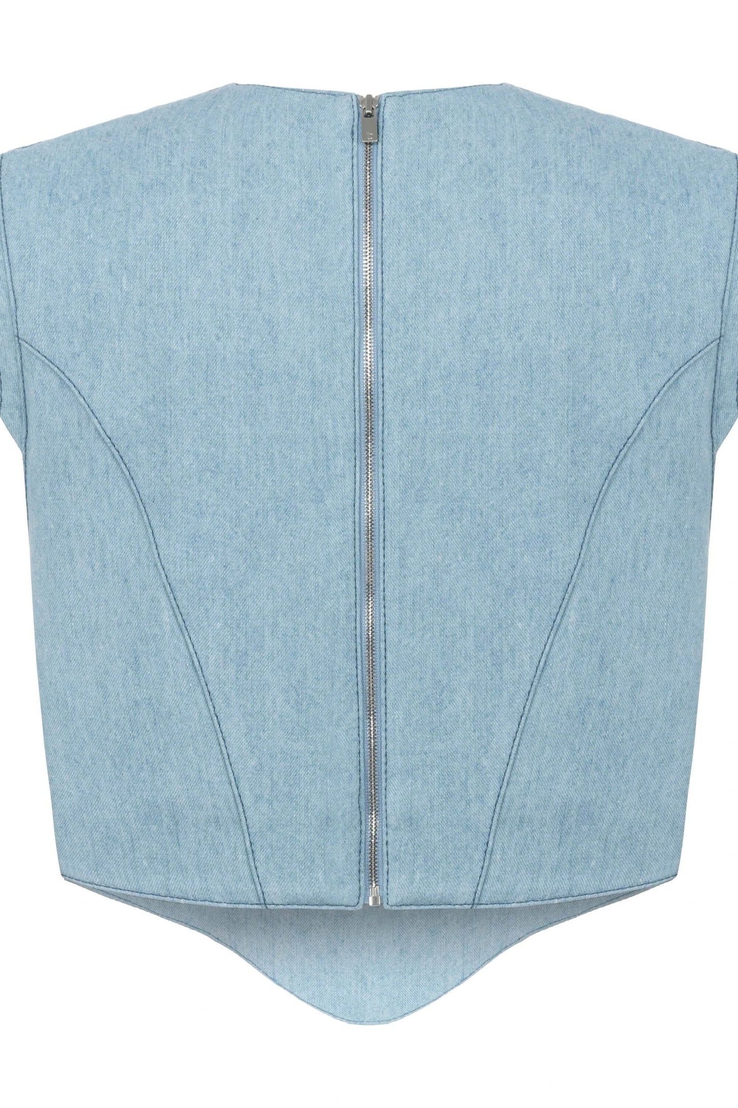 JENDUE Marvel V-Neck Denim Top - Stylish Women's Jean Blouse by Jendue