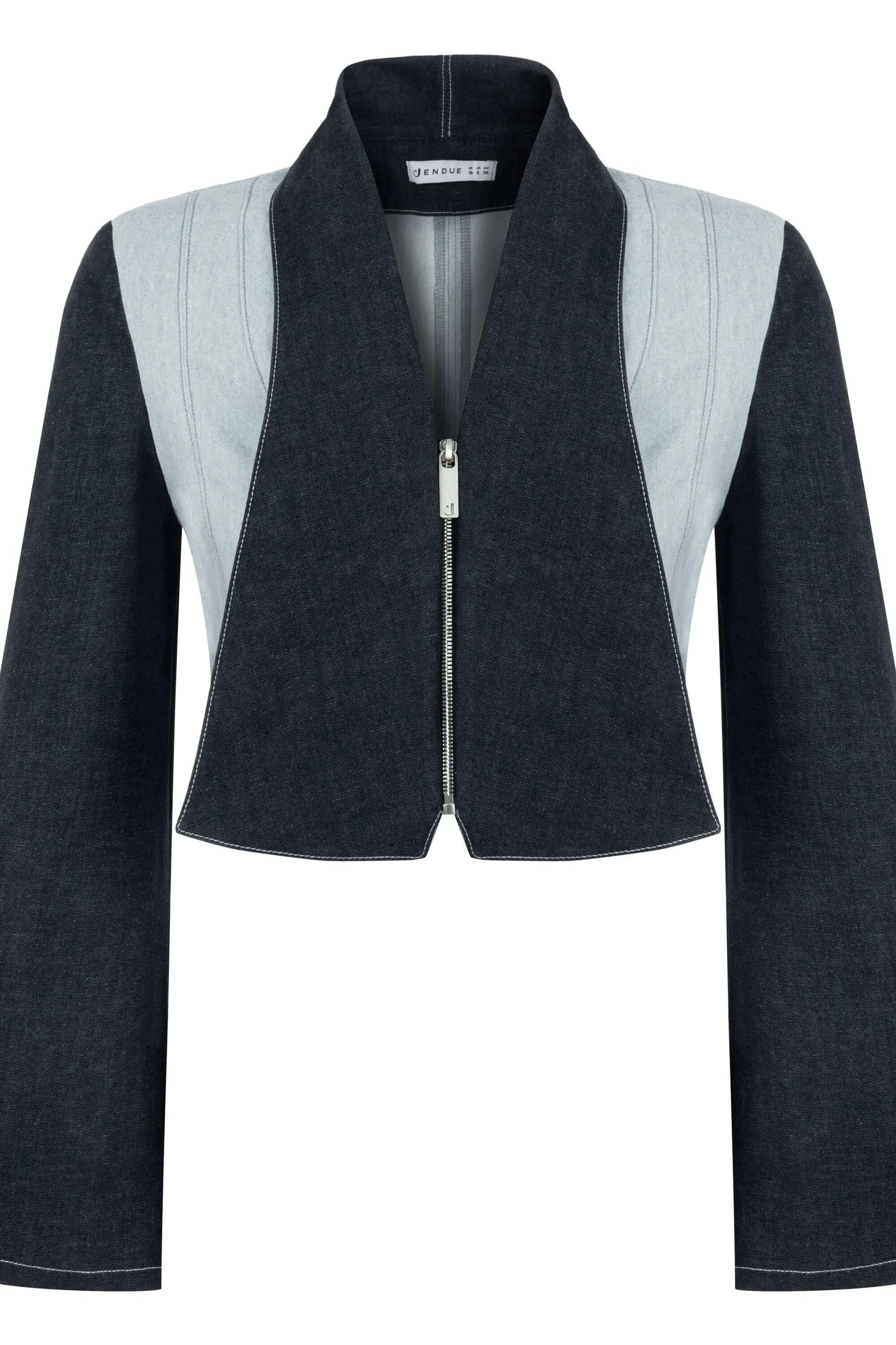 JENDUE Monte Denim Jacket - Stylish Zip-Front Crop Top by Jendue