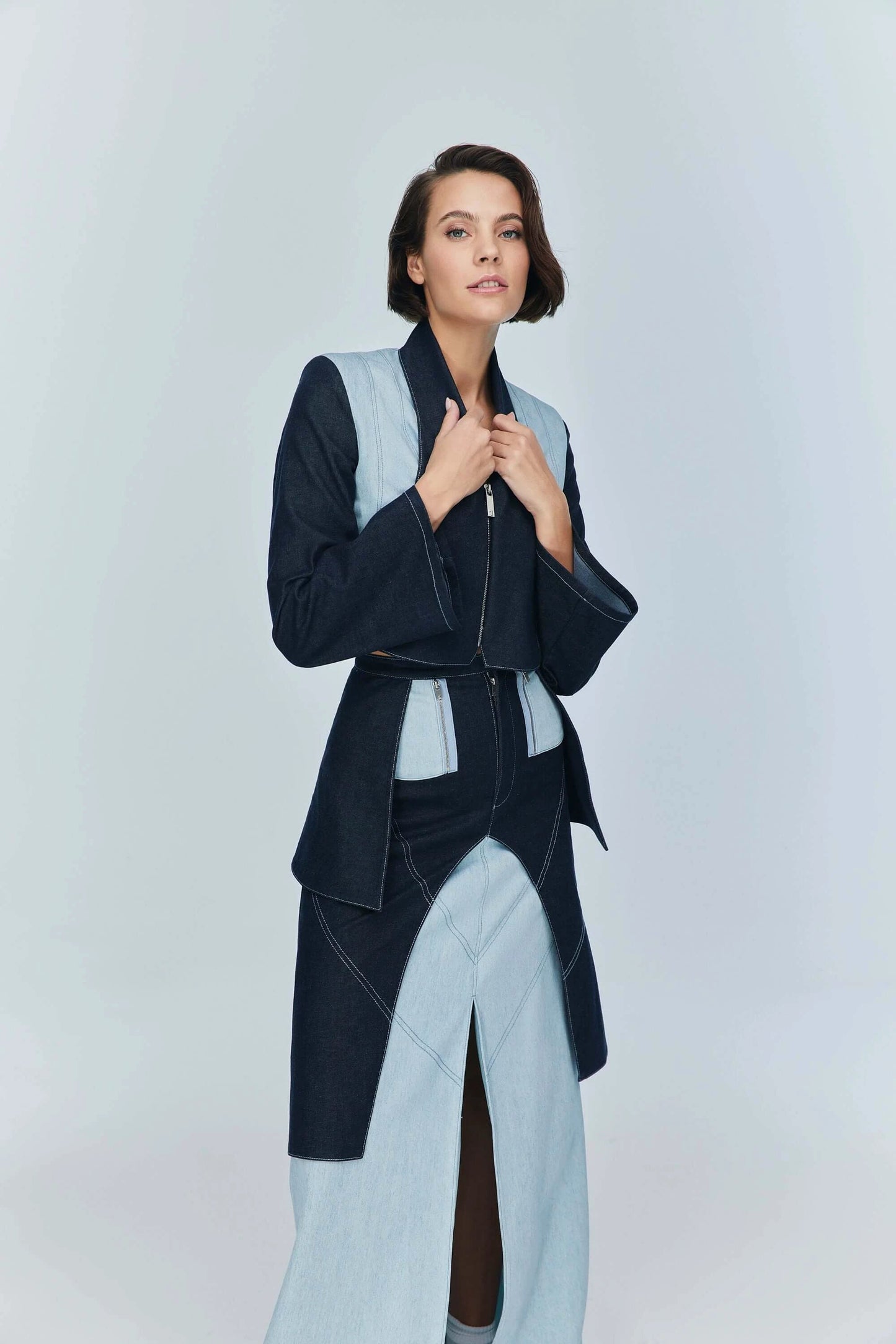JENDUE Monte Denim Jacket - Stylish Zip-Front Crop Top by Jendue