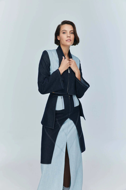 JENDUE Monte Denim Jacket - Stylish Zip-Front Crop Top by Jendue