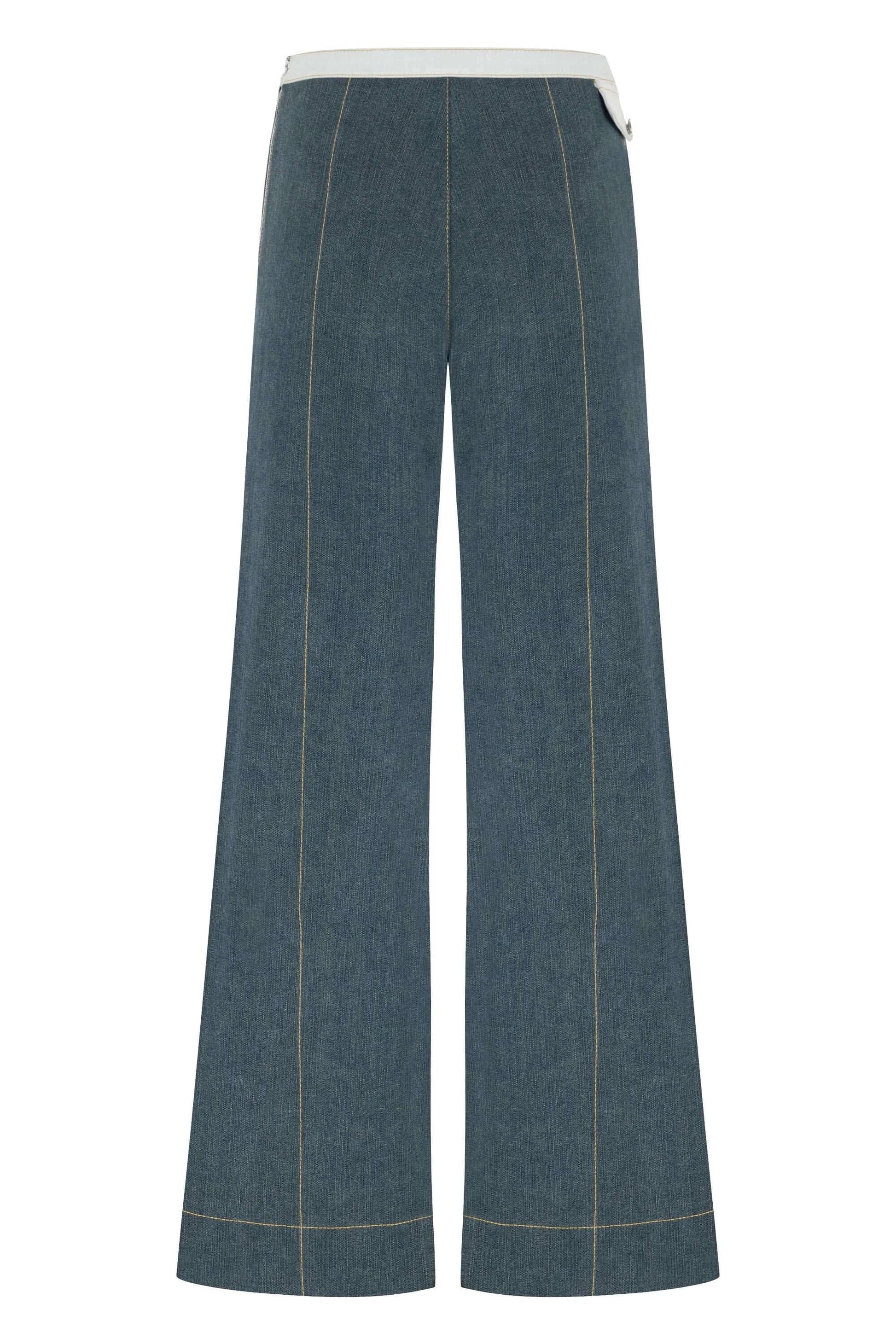 JENDUE Monte Wide Leg Denim Jeans - Unique Zip Detail by Jendue