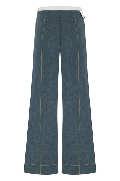 JENDUE Monte Wide Leg Denim Jeans - Unique Zip Detail by Jendue