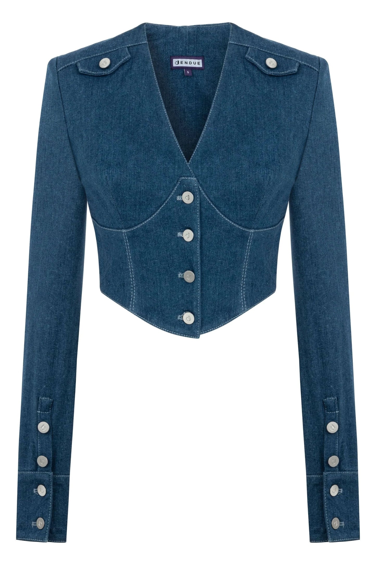 JENDUE Myla Corset Denim Top - Stylish & Structured by Jendue