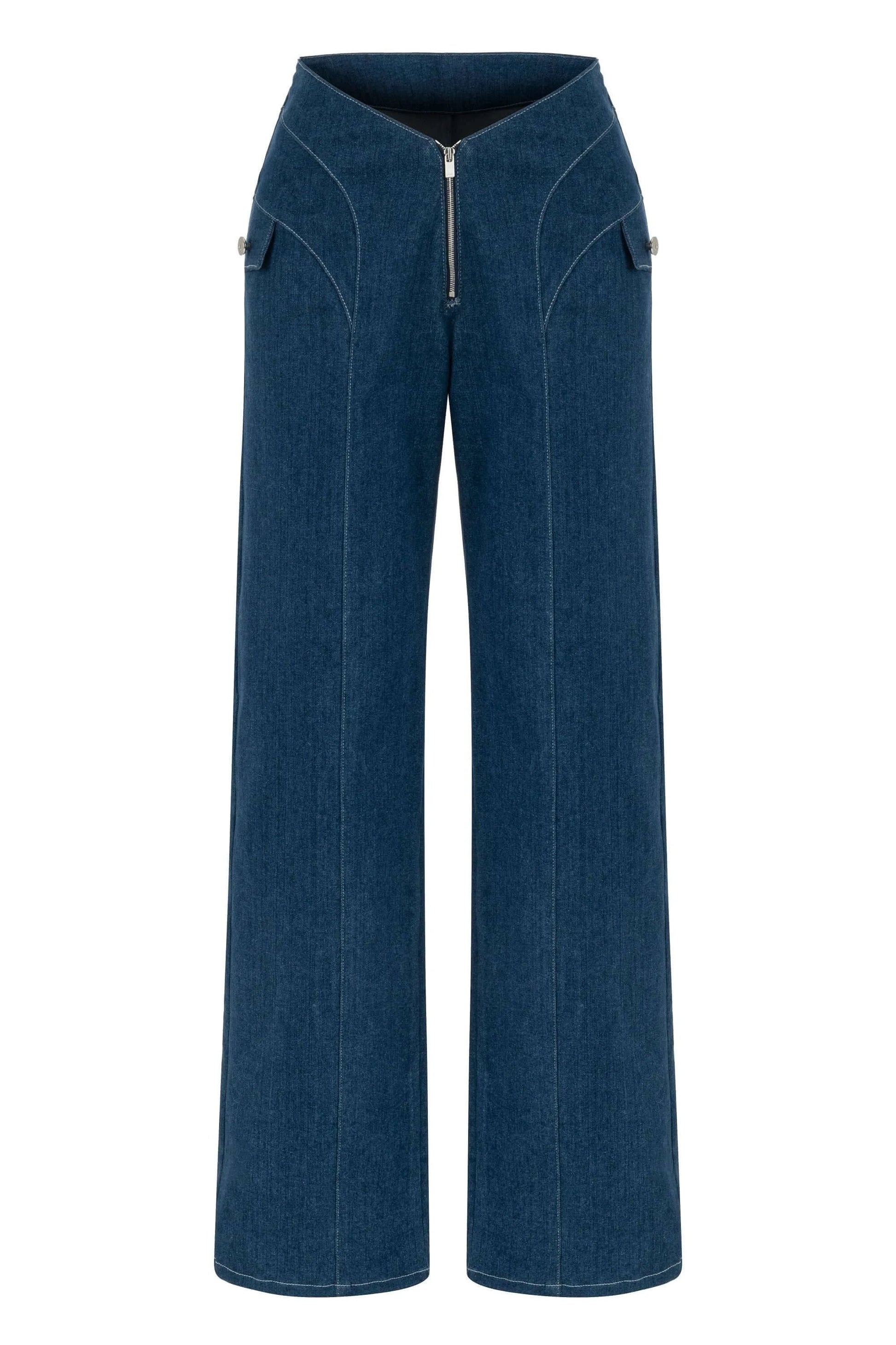 JENDUE Myla Denim Jean - Women's High-Waisted Wide Leg by Jendue
