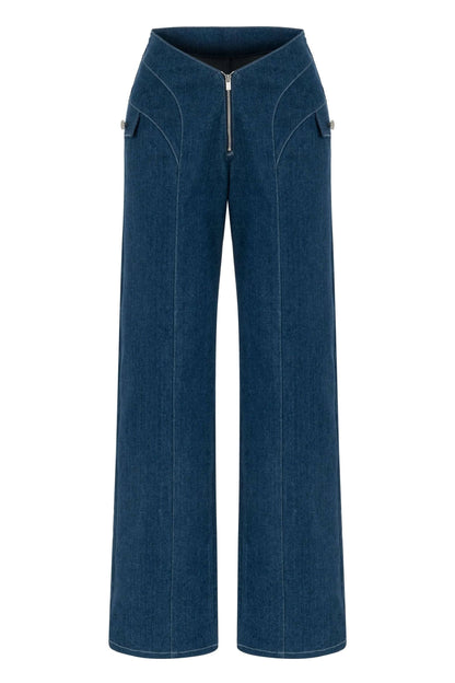 JENDUE Myla Denim Jean - Women's High-Waisted Wide Leg by Jendue