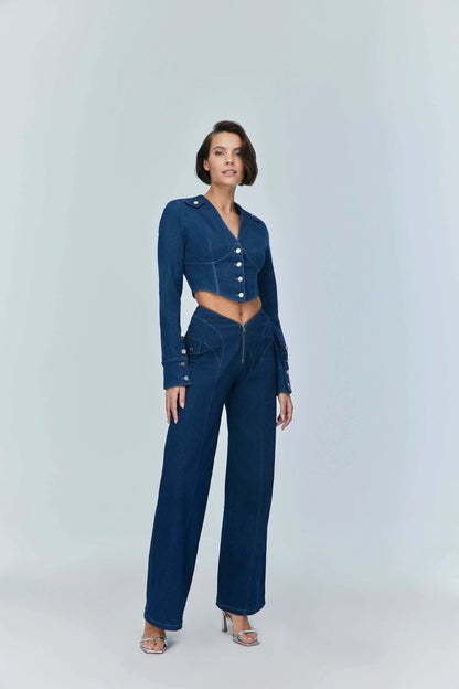 JENDUE Myla Denim Jean - Women's High-Waisted Wide Leg by Jendue