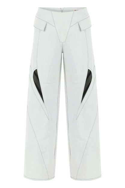 JENDUE Myla Light Denim Jean - Unique Cut-Outs & Wide Leg by Jendue