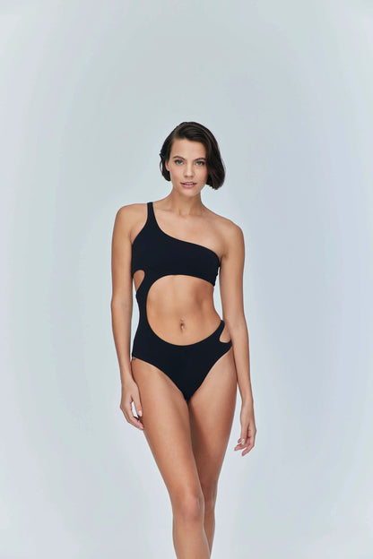 JENDUE Ocean Cutout Swimwear - One-Shoulder Monokini by Jendue