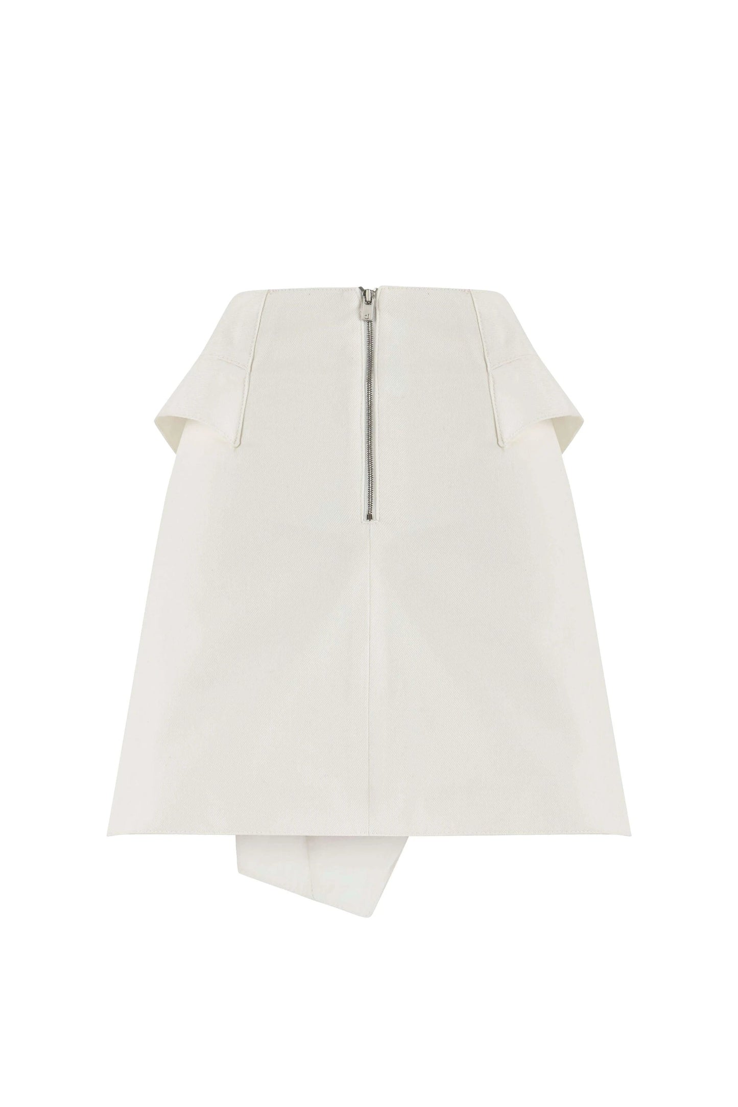 JENDUE Ron 3D Denim Mini Skirt - Unique White Asymmetrical by Jendue