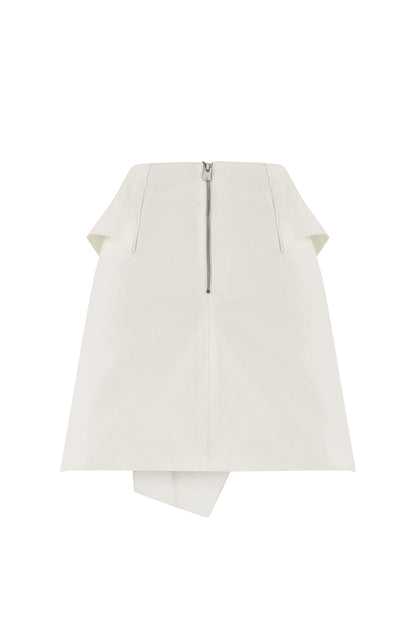 JENDUE Ron 3D Denim Mini Skirt - Unique White Asymmetrical by Jendue