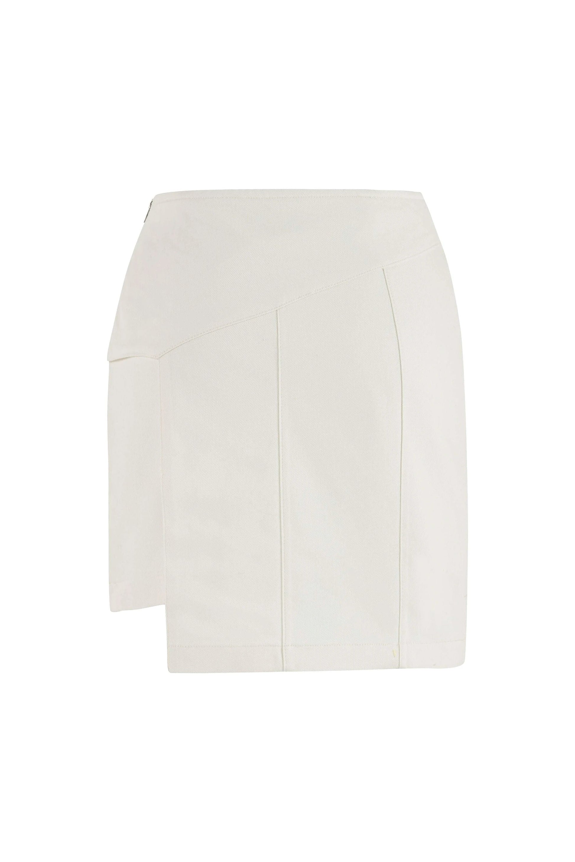 JENDUE Ron Eye Mini Denim Skirt - Modern Asymmetrical Style by Jendue