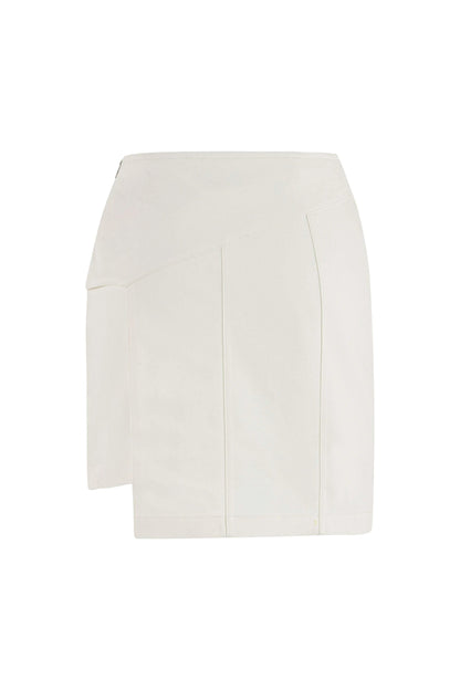 JENDUE Ron Eye Mini Denim Skirt - Modern Asymmetrical Style by Jendue