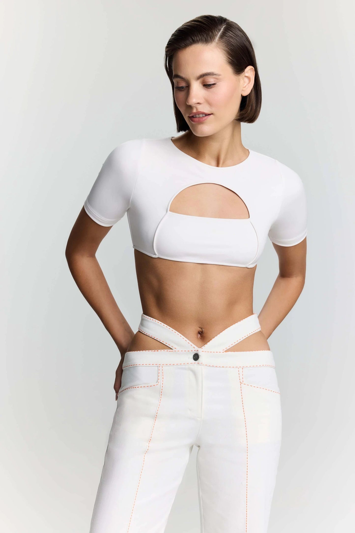 JENDUE Ronny Denim Jersey Crop Top - Stylish & Comfy by Jendue US
