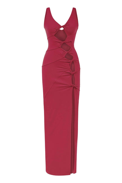 JENDUE Sara Dress - Elegant Cut-Out Maxi | Event Wear by Jendue