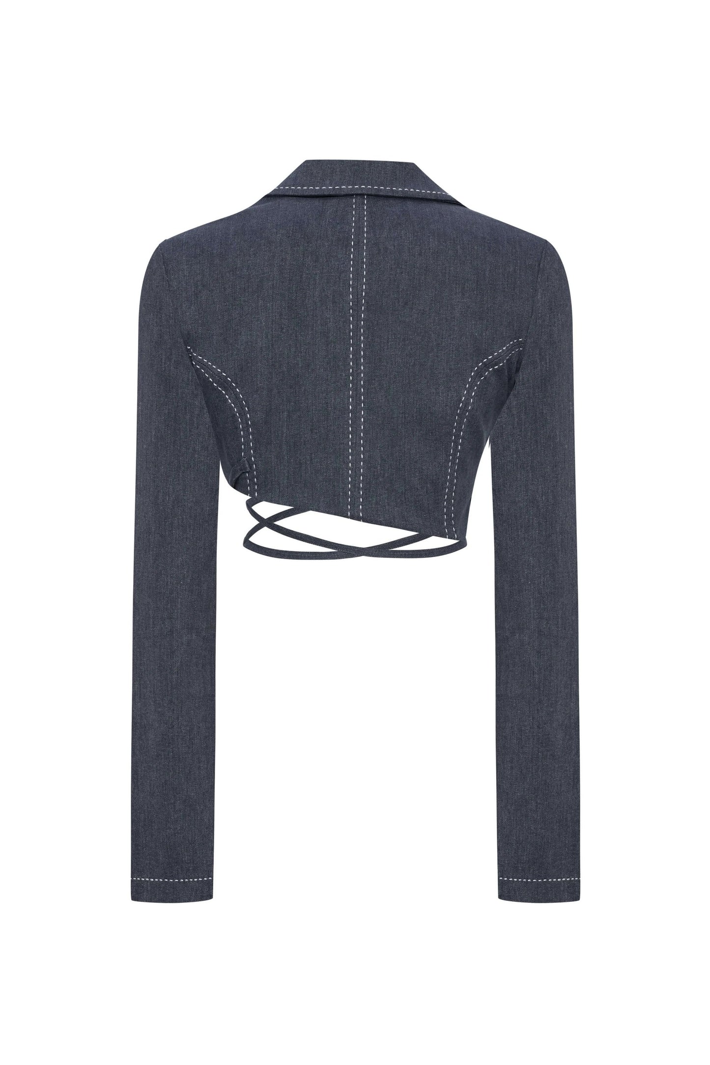 JENDUE Serendipity Denim Jacket - Cropped Lace-Up Style by Jendue