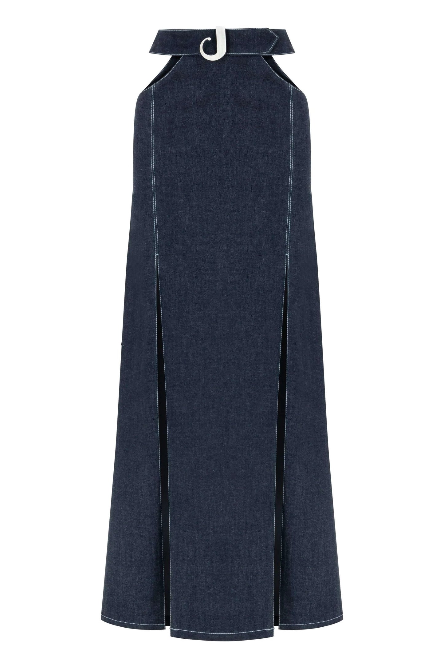 JENDUE Siena Maxi Denim Skirt - High-Waisted A-Line Blue by Jendue